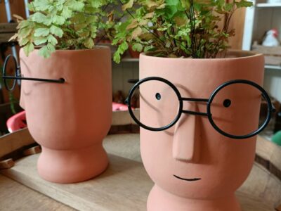 Pots de fleurs à lunettes