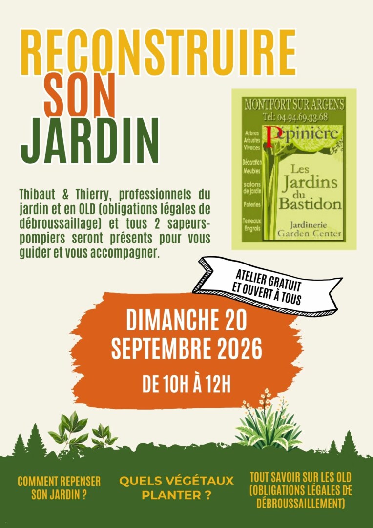 Affiche reconstruire son jardin 20 septembre 2026